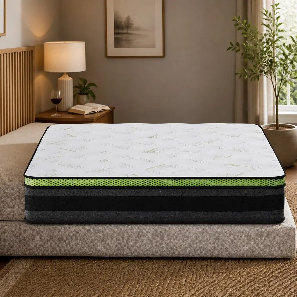 King Size Mattress Cool Gel Memory Foam Spring 30cm Medium Firmness Grey