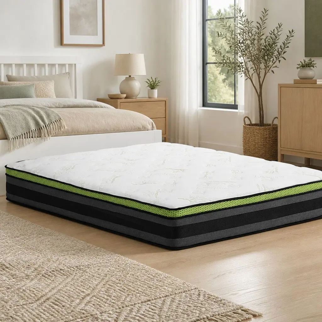 King Size Mattress Cool Gel Memory Foam Spring 30cm Medium Firmness Grey