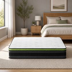 Queen Mattress 30cm Cool Gel Foam Pocket Spring Medium Firm Grey Bed