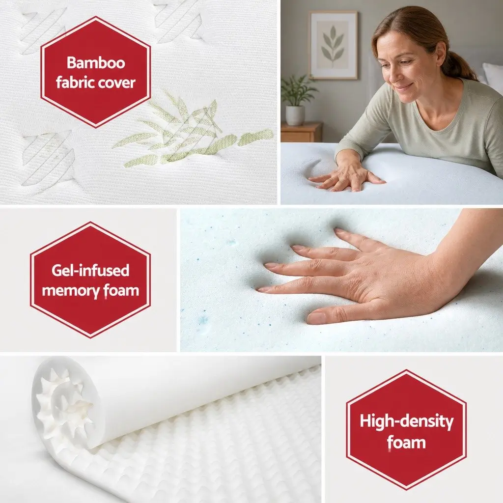Queen Mattress 30cm Cool Gel Foam Pocket Spring Medium Firm Grey Bed