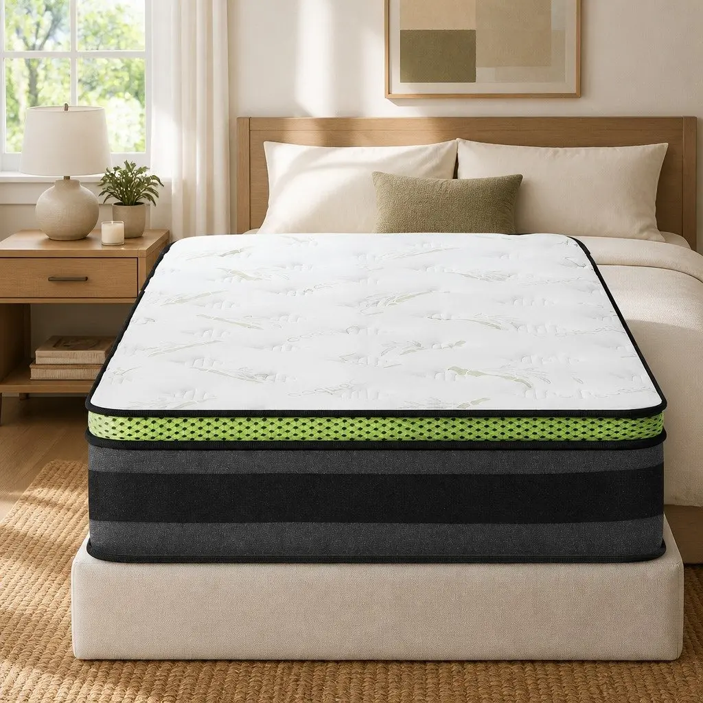 Single Mattress Cool Gel Memory Foam Pocket Spring 30cm Medium Firmness Grey