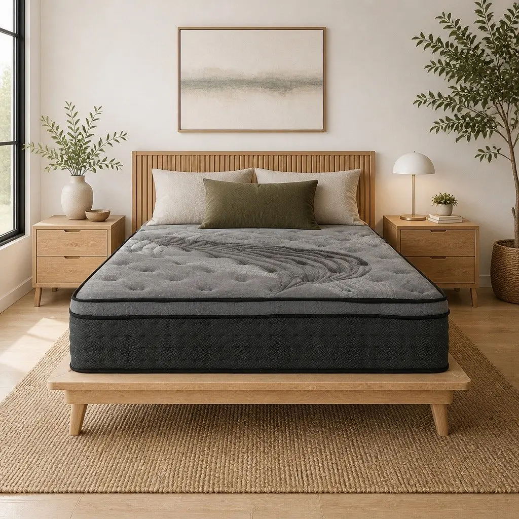 Queen Mattress 34cm Medium-Firm Support Bamboo Charcoal Pocket Spring Euro Top