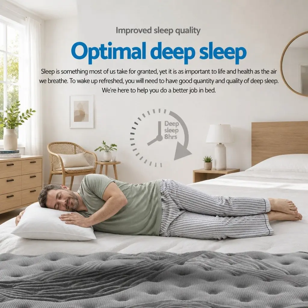 Queen Mattress 34cm Medium-Firm Support Bamboo Charcoal Pocket Spring Euro Top