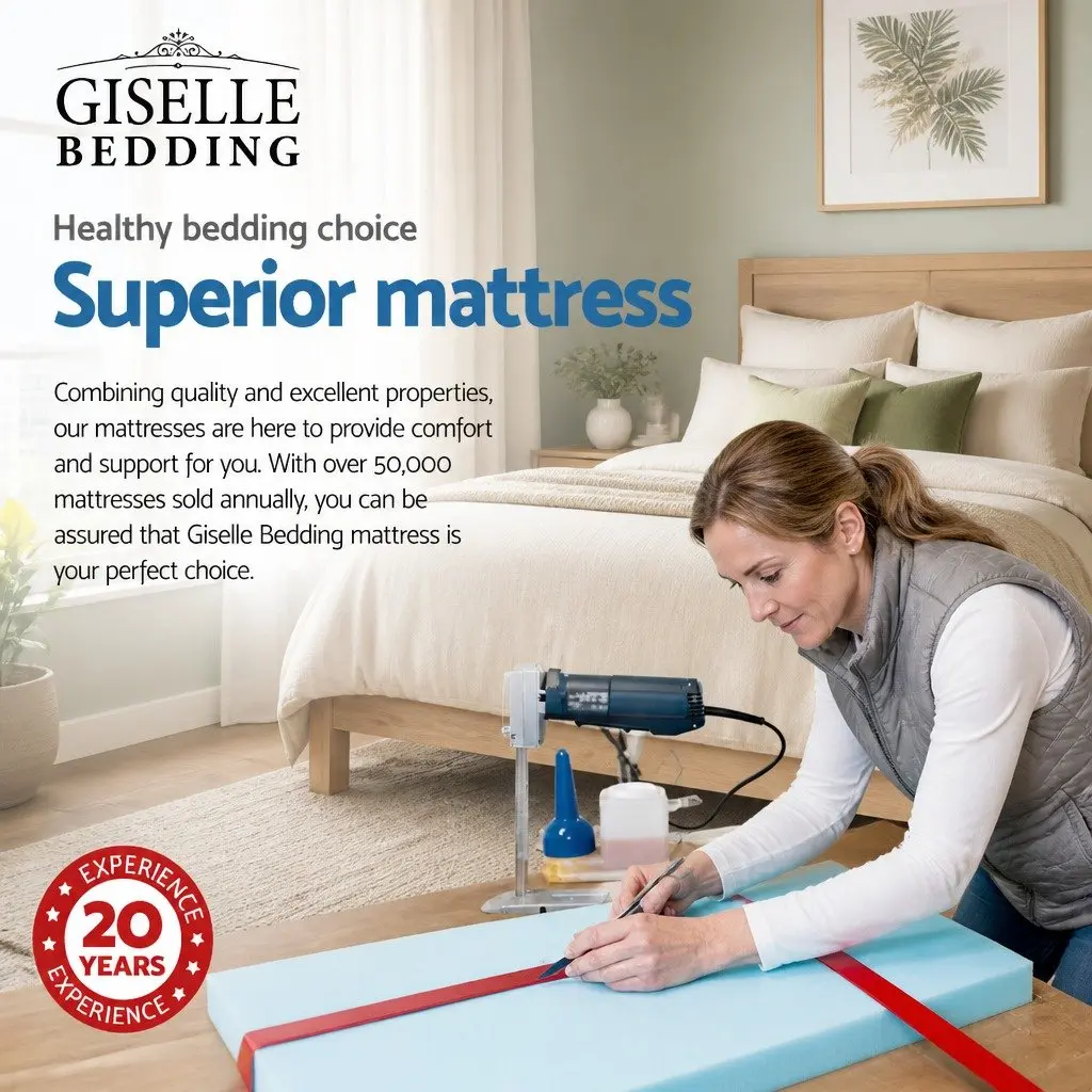 King Single Mattress Euro Top 34cm Medium Firm Grey Pocket Spring