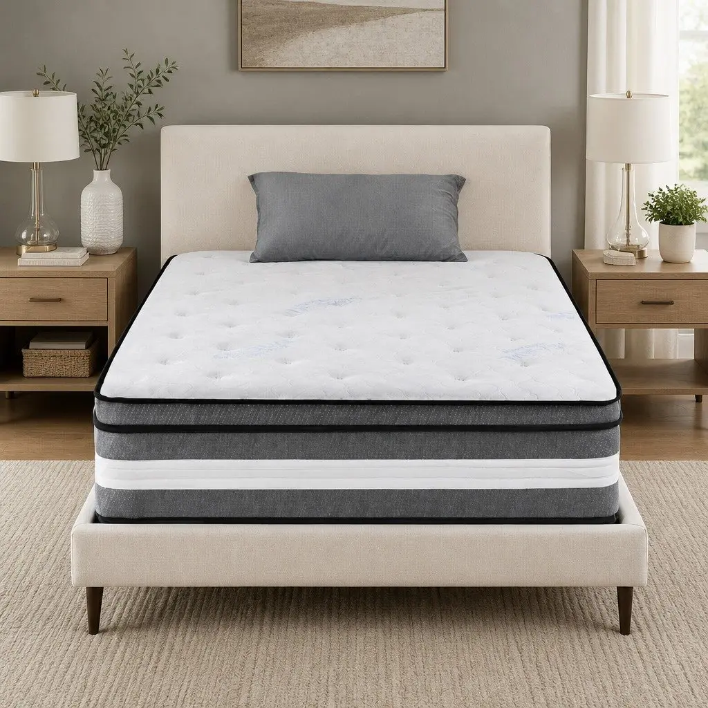 Single Mattress 30cm Gel Memory Foam Pocket Spring Euro Top Medium Firm Support