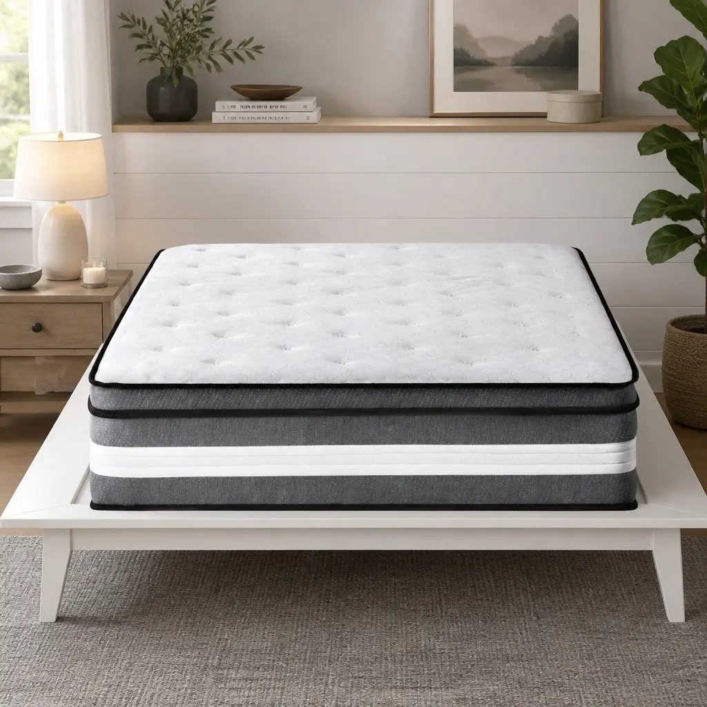 Single Mattress 30cm Gel Memory Foam Pocket Spring Euro Top Medium Firm Support