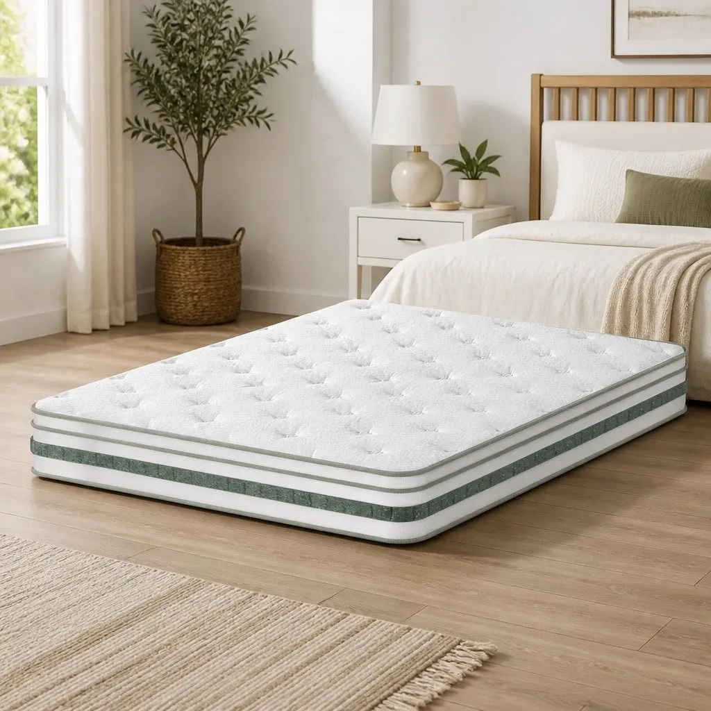 King Size Mattress 20cm Green Tea Foam Euro Top Medium Firm Pocket Spring