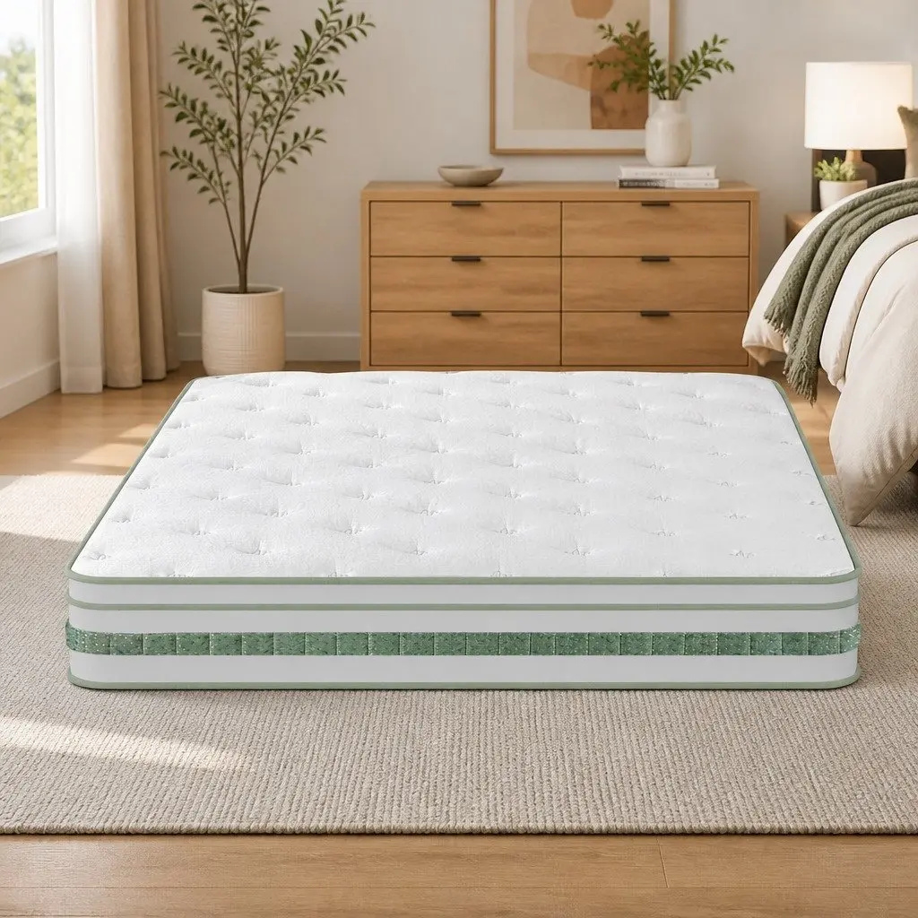 King Size Mattress 20cm Green Tea Foam Euro Top Medium Firm Pocket Spring