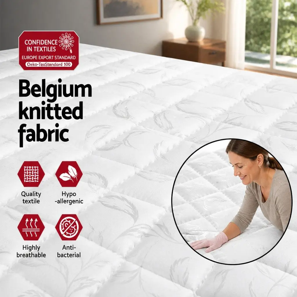 Double Mattress Bonnell Spring Medium Firm Support 16cm Quilted Top Polyester Fabric Grey or White