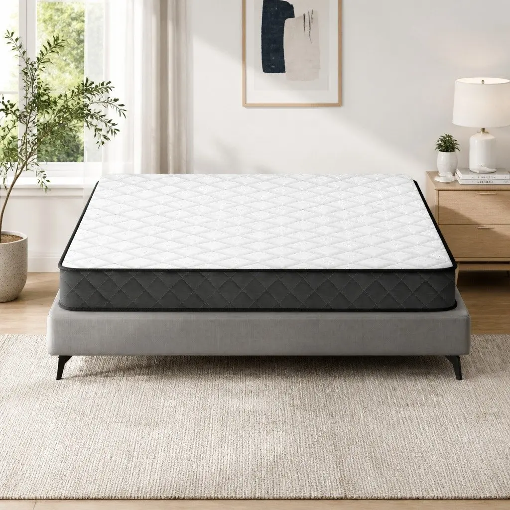 Queen Mattress Bonnell Spring Medium-Firm 16cm White Tight Top