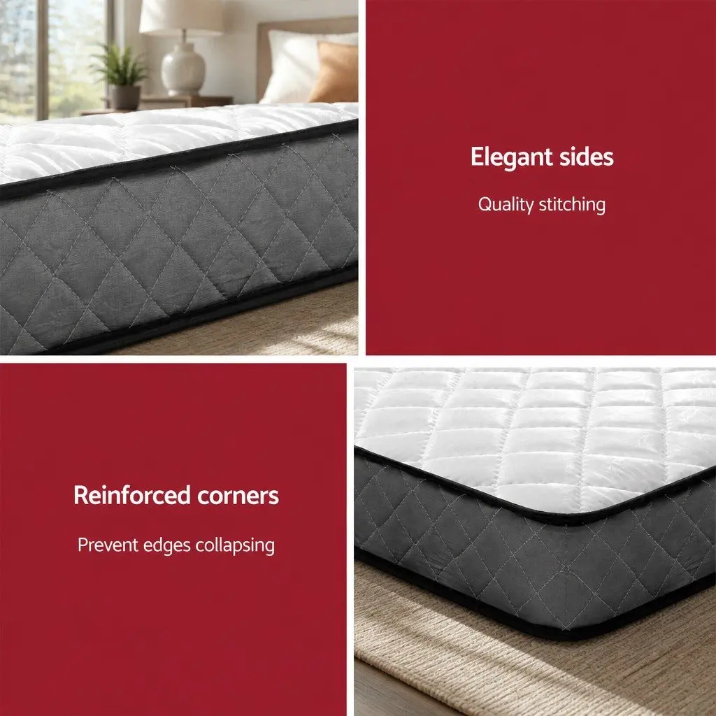 Queen Mattress Bonnell Spring Medium-Firm 16cm White Tight Top