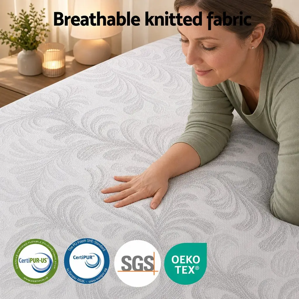 King Size Mattress Cooling Gel 37cm Dual-Zone Flippable Adjustable Firmness Grey and White