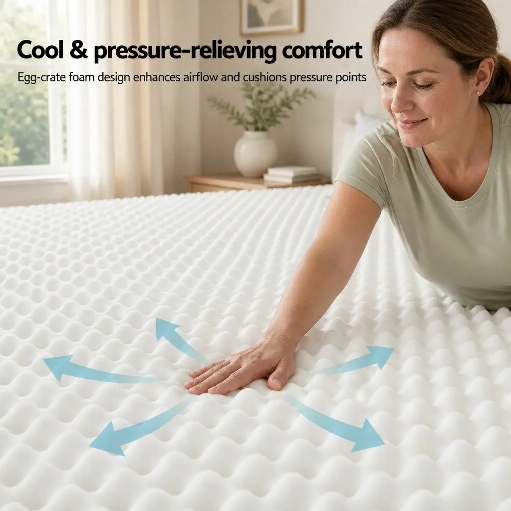 King Size Mattress 20cm Medium-Firm Egg-Crate Foam Pocket Spring Tight Top