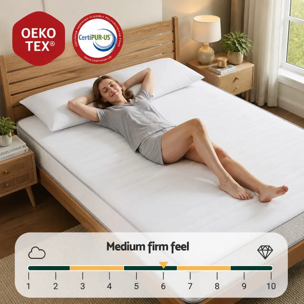 King Size Mattress 20cm Medium-Firm Egg-Crate Foam Pocket Spring Tight Top