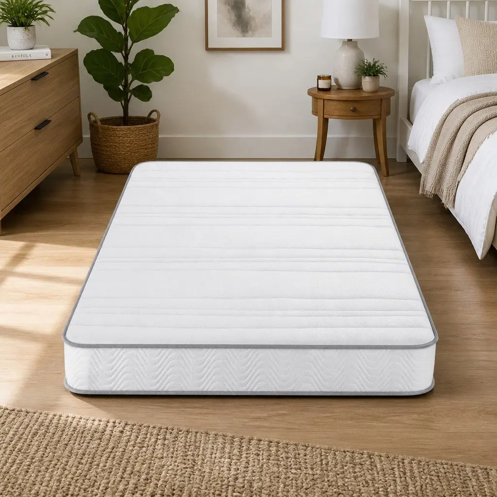 Single Mattress Medium Firm Pocket Spring 90cm x 190cm 20cm Egg-Crate Foam White Tight Top
