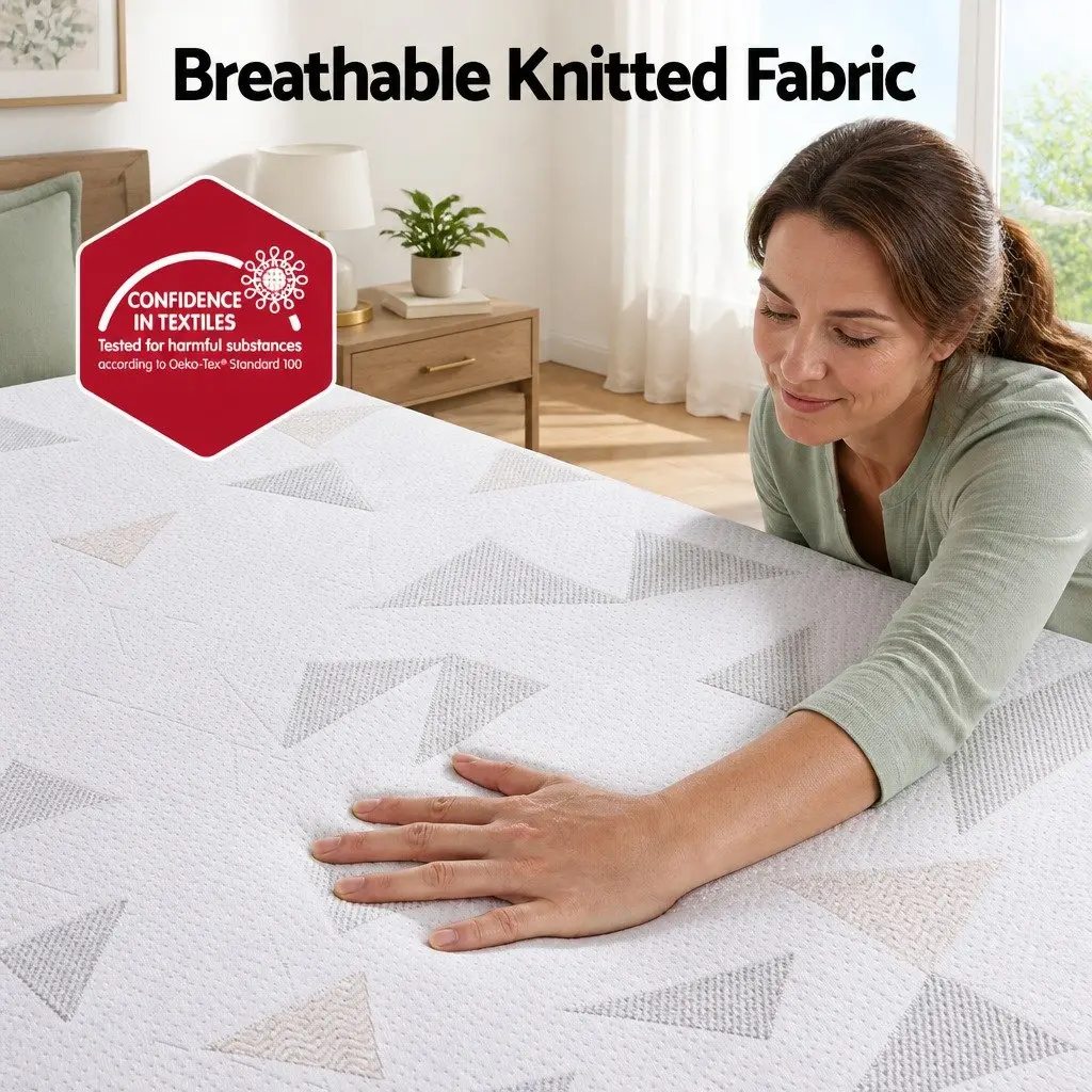Double Mattress Pocket Spring 23cm Reversible Foam Medium Firmness White or Grey