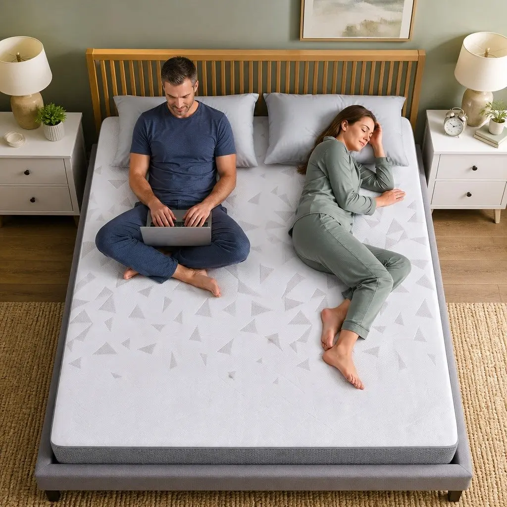Double Mattress Pocket Spring 23cm Reversible Foam Medium Firmness White or Grey