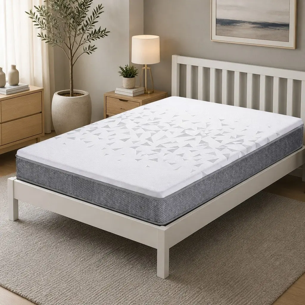 Double Mattress Pocket Spring 23cm Reversible Foam Medium Firmness White or Grey
