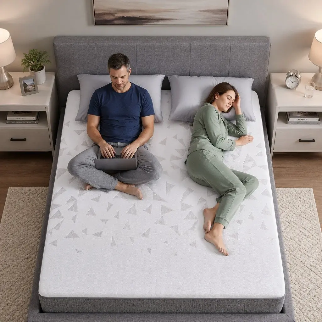 King Size Mattress 23cm Dual Firmness Reversible Foam Pocket Spring White Grey