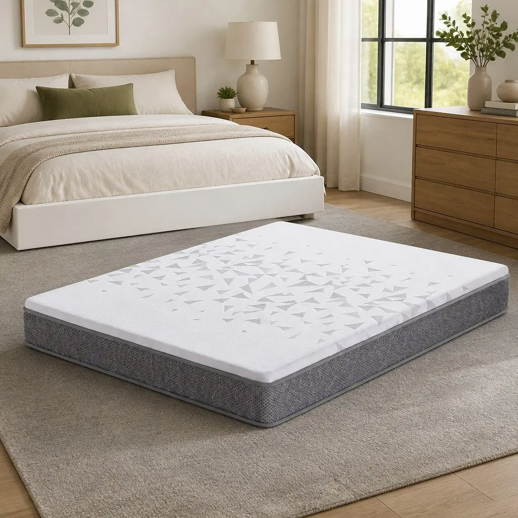 King Size Mattress 23cm Dual Firmness Reversible Foam Pocket Spring White Grey