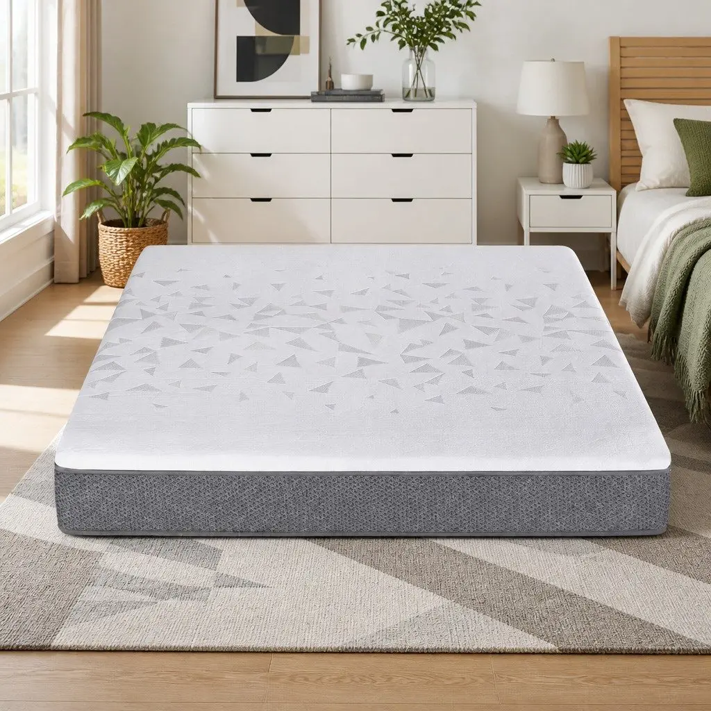 King Size Mattress 23cm Dual Firmness Reversible Foam Pocket Spring White Grey