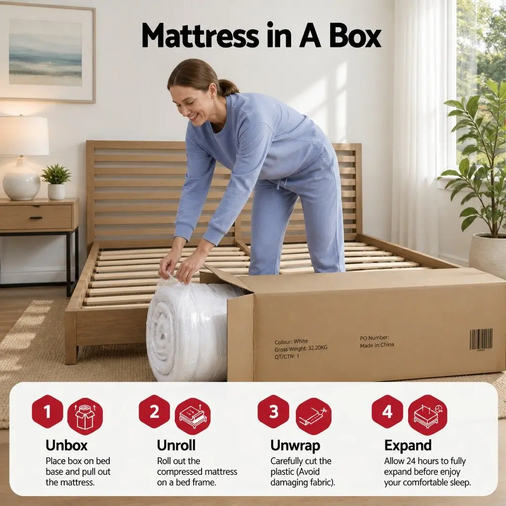 Queen Mattress 23cm Pocket Spring Reversible Foam Dual Firmness Medium Firm