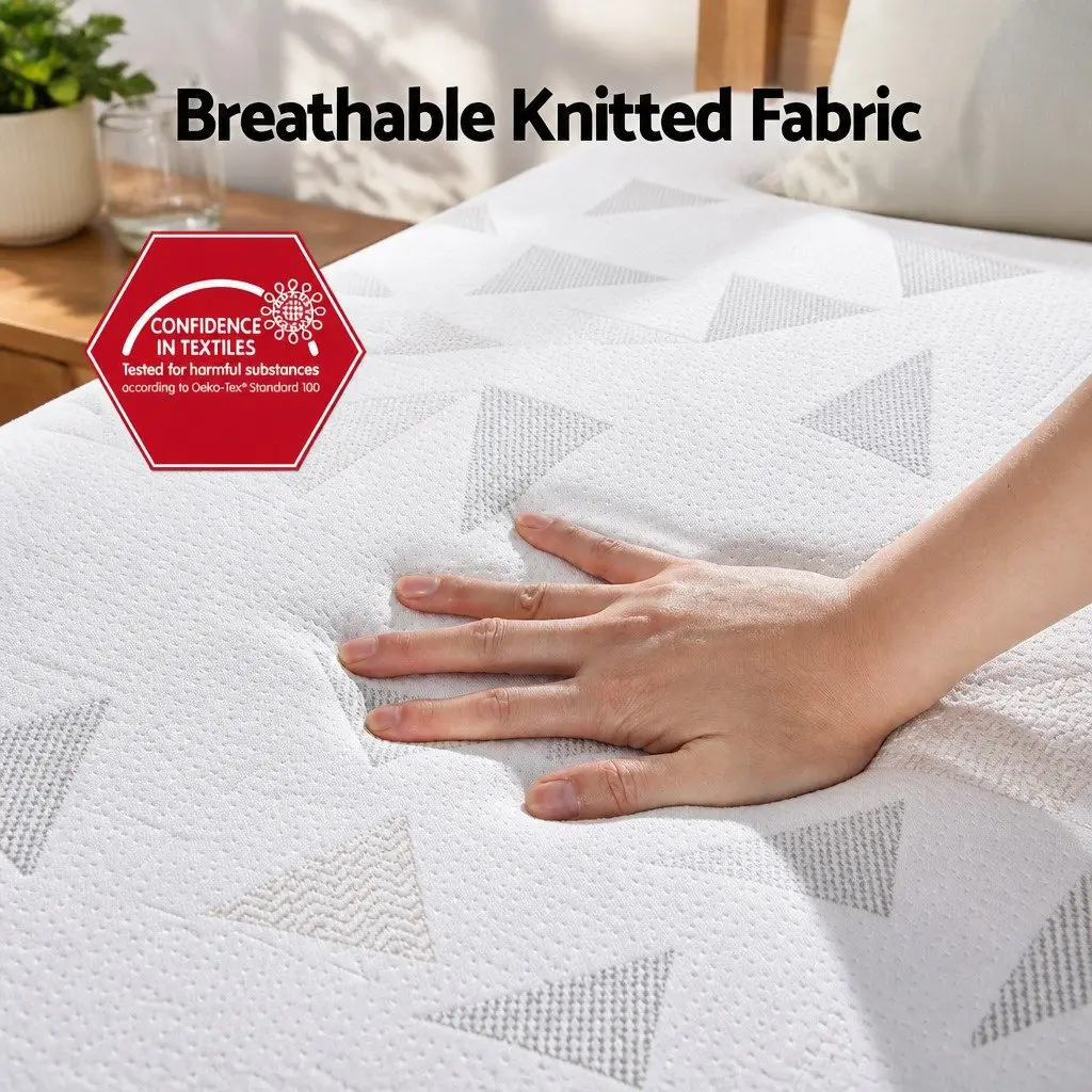 Single Mattress Pocket Spring 23cm Reversible Foam Medium Firm White and Grey