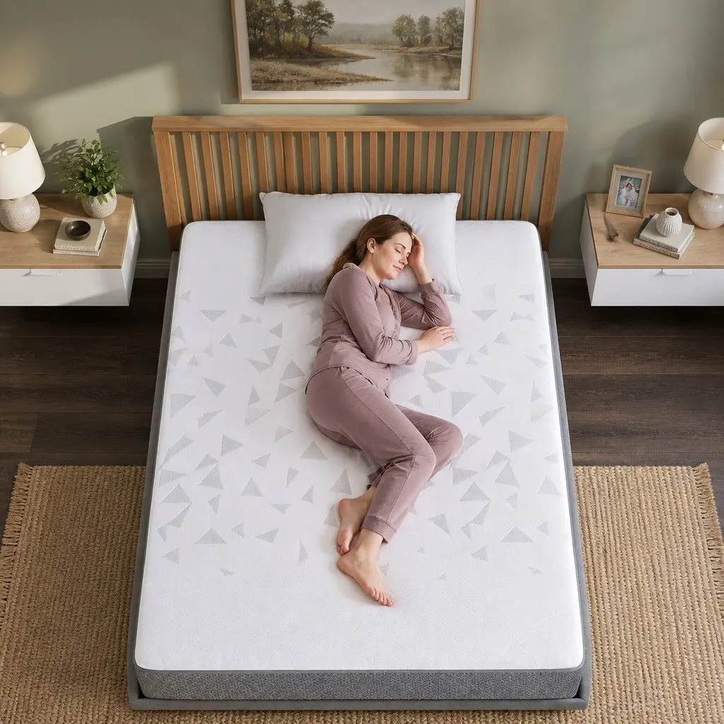 Single Mattress Pocket Spring 23cm Reversible Foam Medium Firm White and Grey