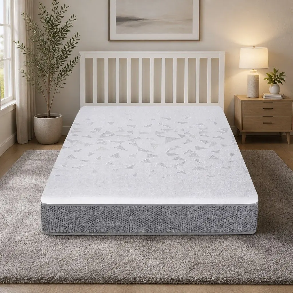 Single Mattress Pocket Spring 23cm Reversible Foam Medium Firm White and Grey