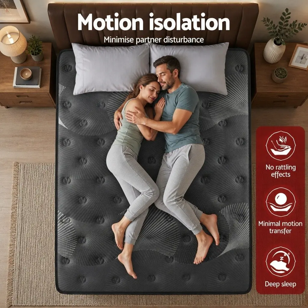 King Mattress 35cm Euro Top Medium Firm Pocket Spring Memory Foam Sleep Bed