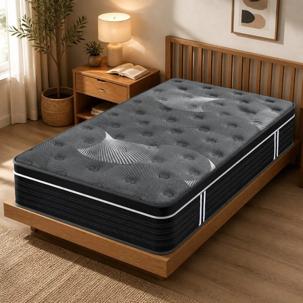 Single Mattress 35cm Euro Top Medium Firm Graphene Memory Foam Pocket Spring