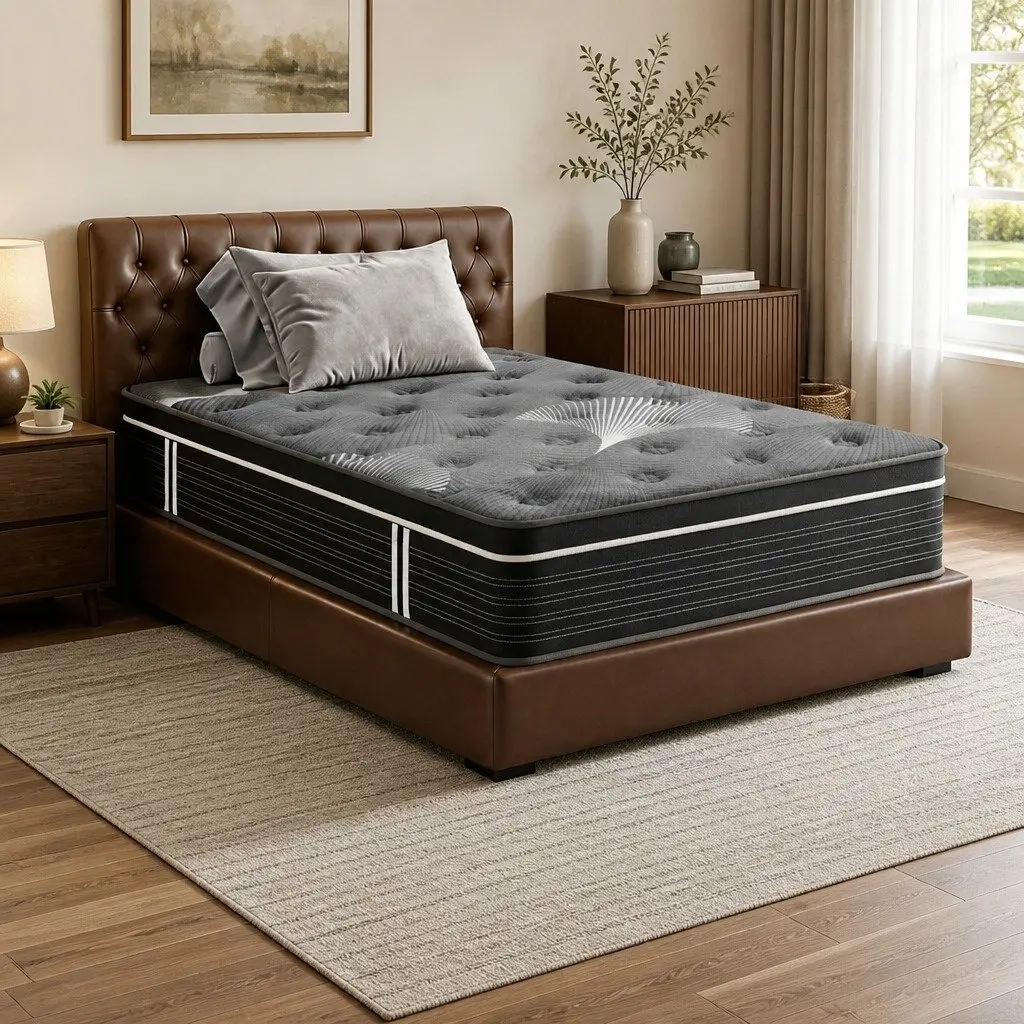 Single Mattress 35cm Euro Top Medium Firm Graphene Memory Foam Pocket Spring