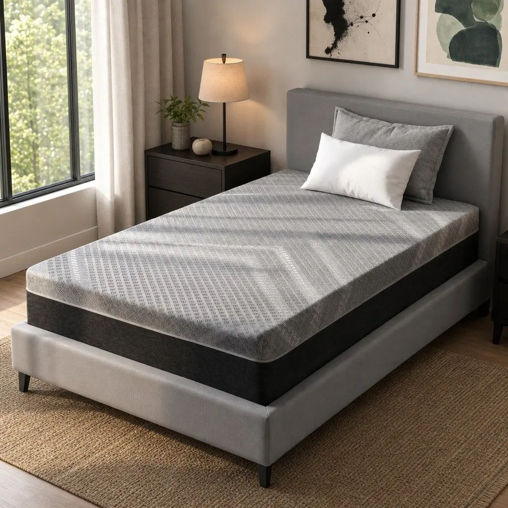 King Single Mattress Grey Breathable 26cm Firm Pocket Spring Dual Edge Support