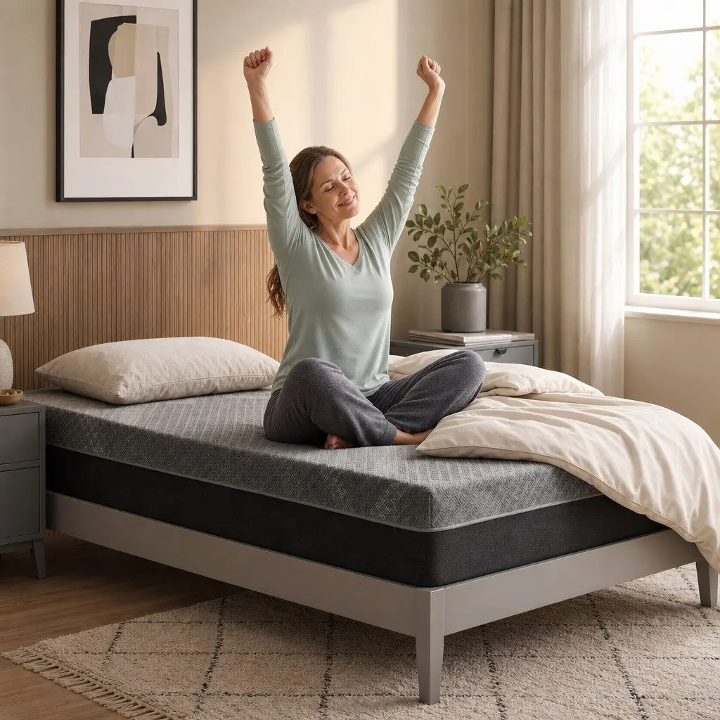 King Single Mattress Grey Breathable 26cm Firm Pocket Spring Dual Edge Support