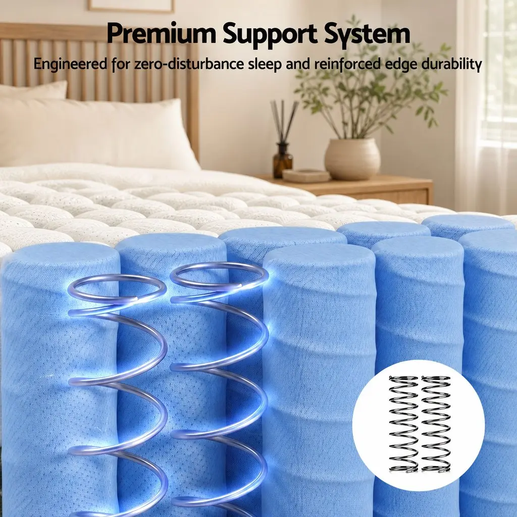 King Size Mattress Firm Pocket Spring 26cm Dark Grey