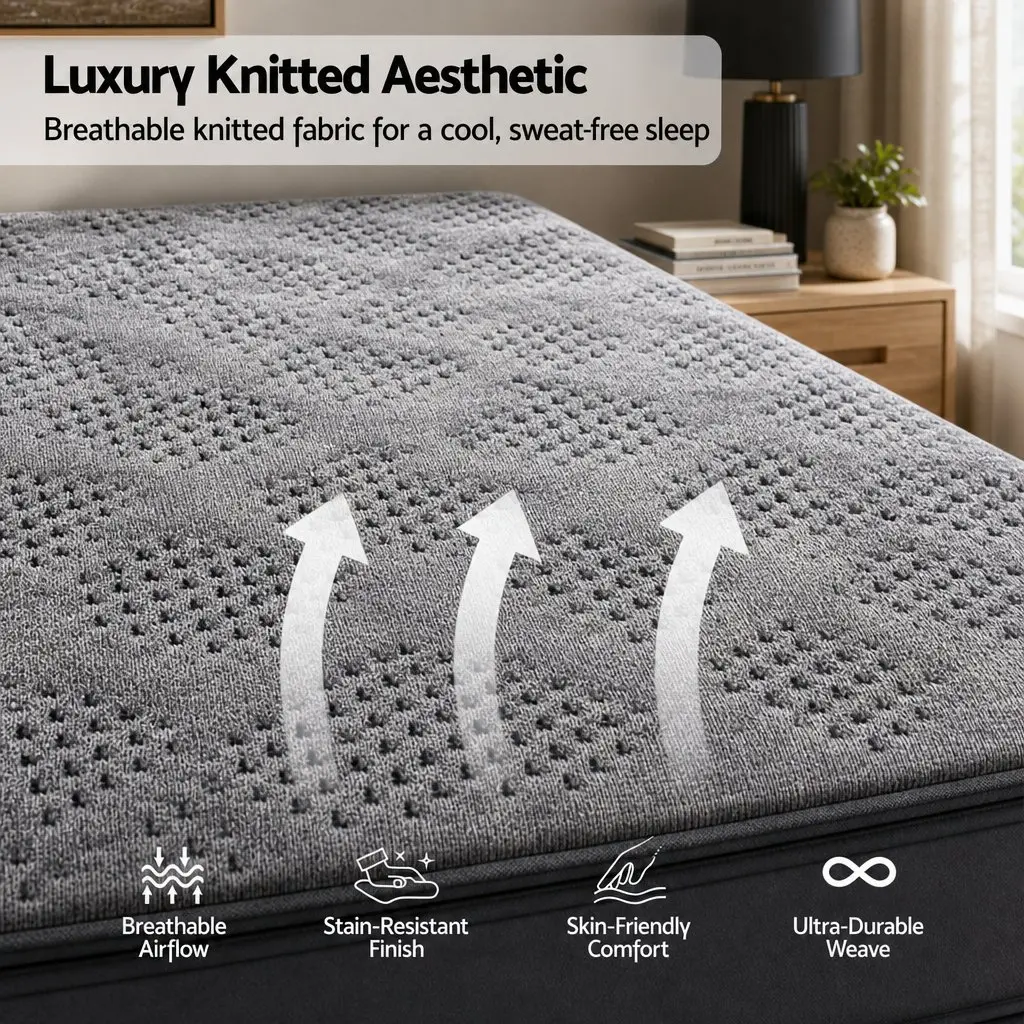 King Size Mattress Firm Pocket Spring 26cm Dark Grey