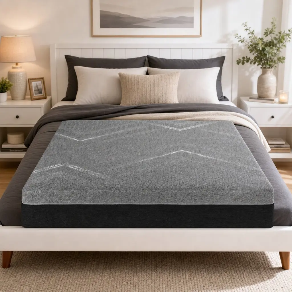 Queen Mattress Firm Dark Grey Breathable Pocket Spring 26cm Dual Edge Support