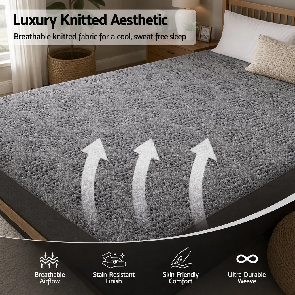 Queen Mattress Firm Dark Grey Breathable Pocket Spring 26cm Dual Edge Support
