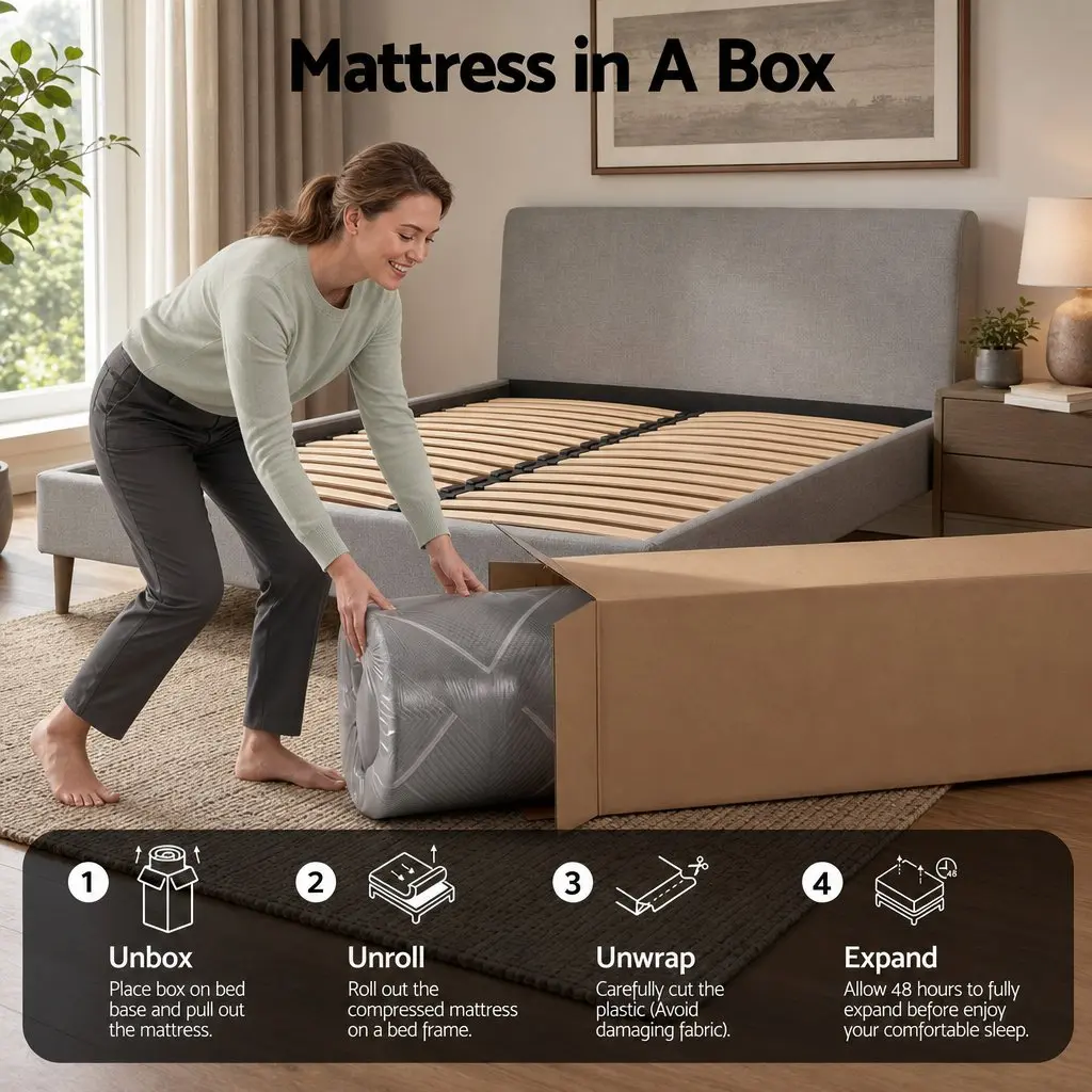 Queen Mattress Firm Dark Grey Breathable Pocket Spring 26cm Dual Edge Support