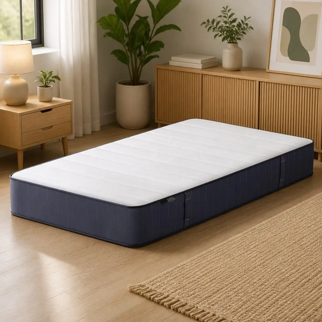 King Single Mattress 20cm Breathable Knitted Fabric Firm Support Pocket Spring White Grey