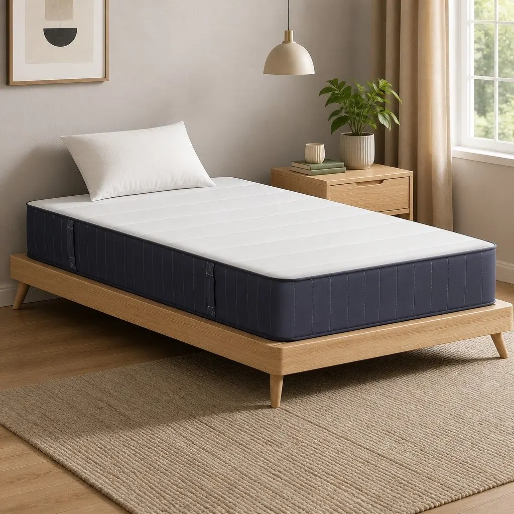 King Single Mattress 20cm Breathable Knitted Fabric Firm Support Pocket Spring White Grey