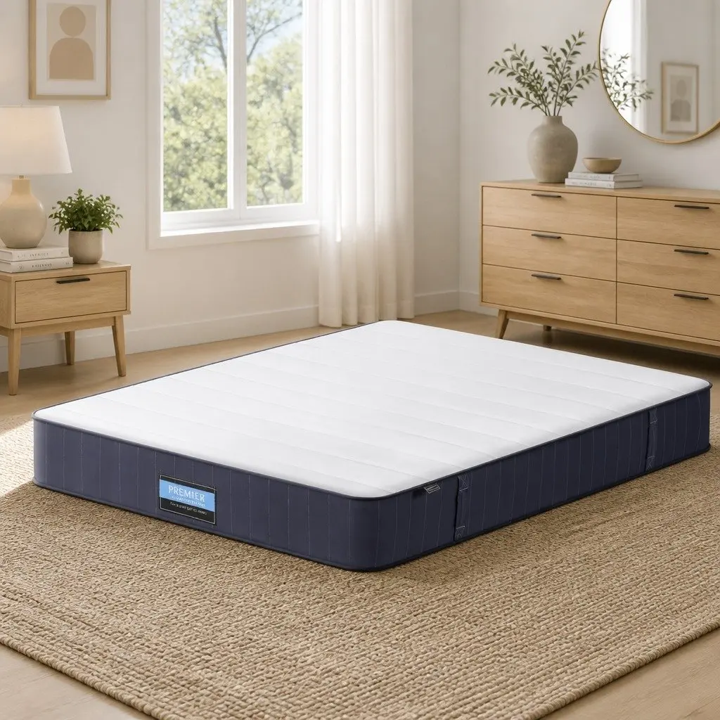 Double Mattress Firm Support 20cm Pocket Spring Tight Top Grey White