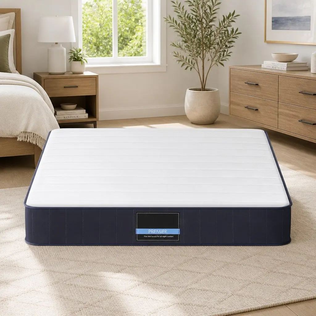 Double Mattress Firm Support 20cm Pocket Spring Tight Top Grey White