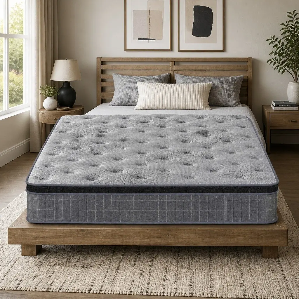 Queen Mattress 26cm Latex Foam Euro Top Medium Firm Pocket Spring Support