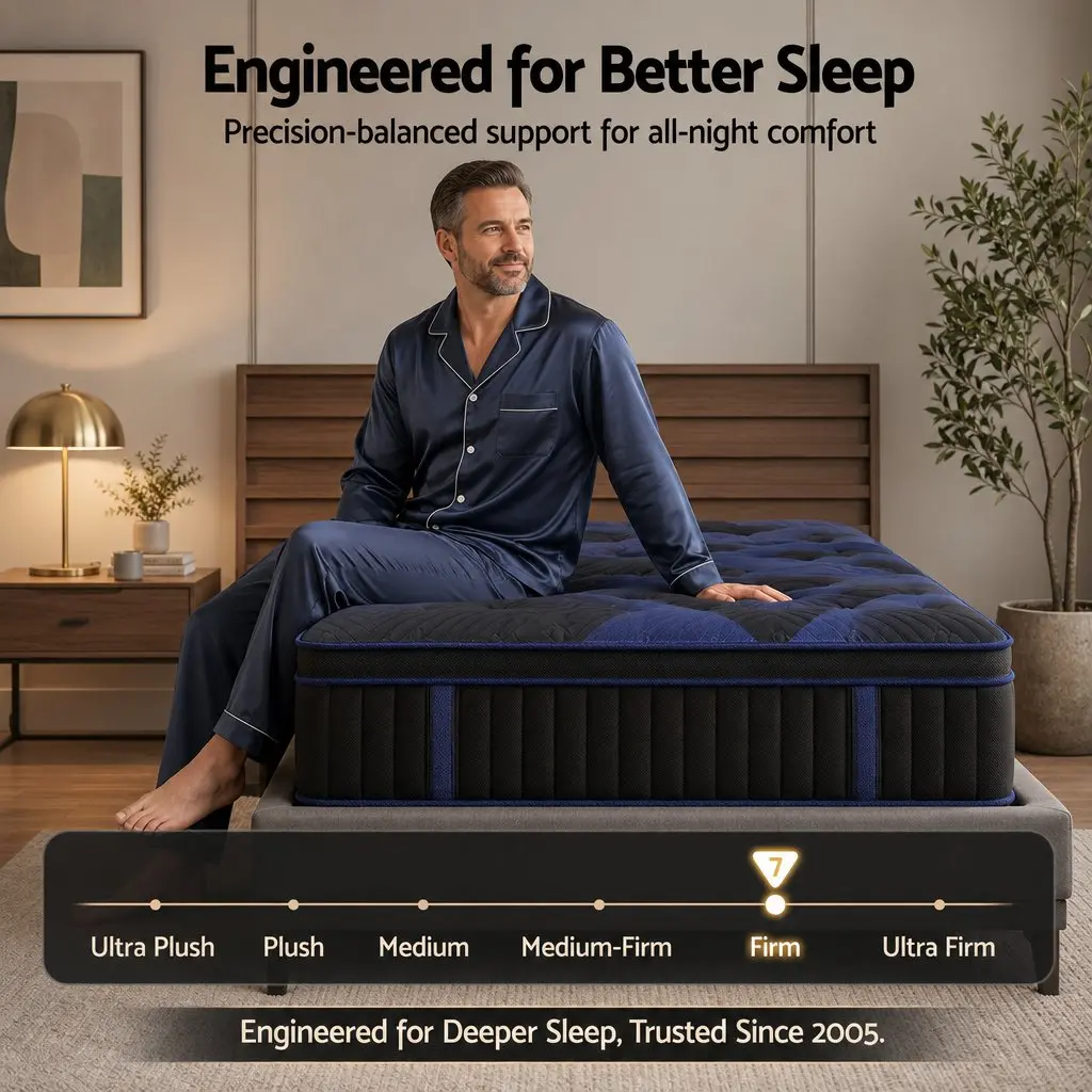 Single Hybrid Mattress 34cm Cooling Gel Memory Foam Pocket Spring Medium Firm