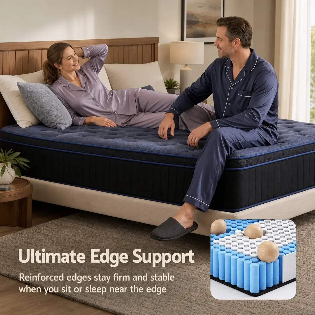 Single Hybrid Mattress 34cm Cooling Gel Memory Foam Pocket Spring Medium Firm