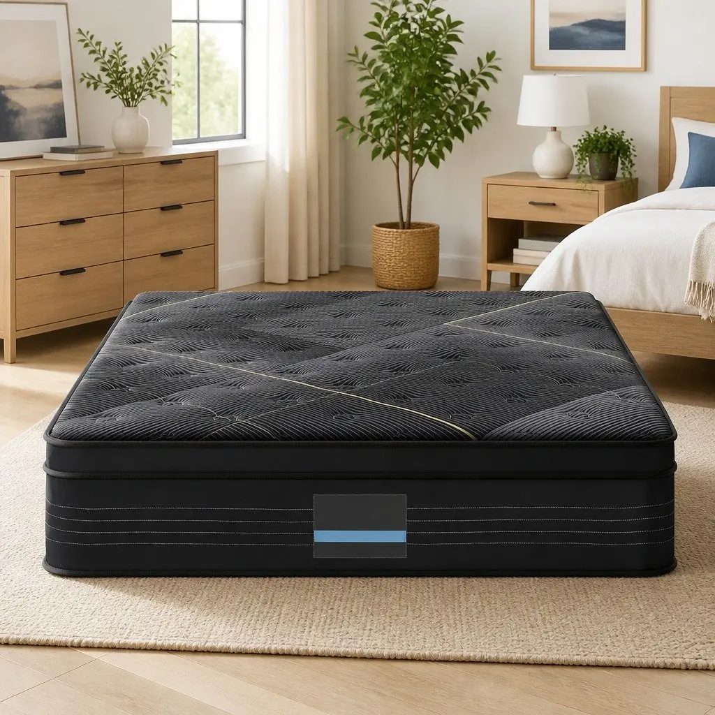 King Size Mattress 35cm Hybrid Pocket Spring Bamboo Charcoal Foam Euro Top