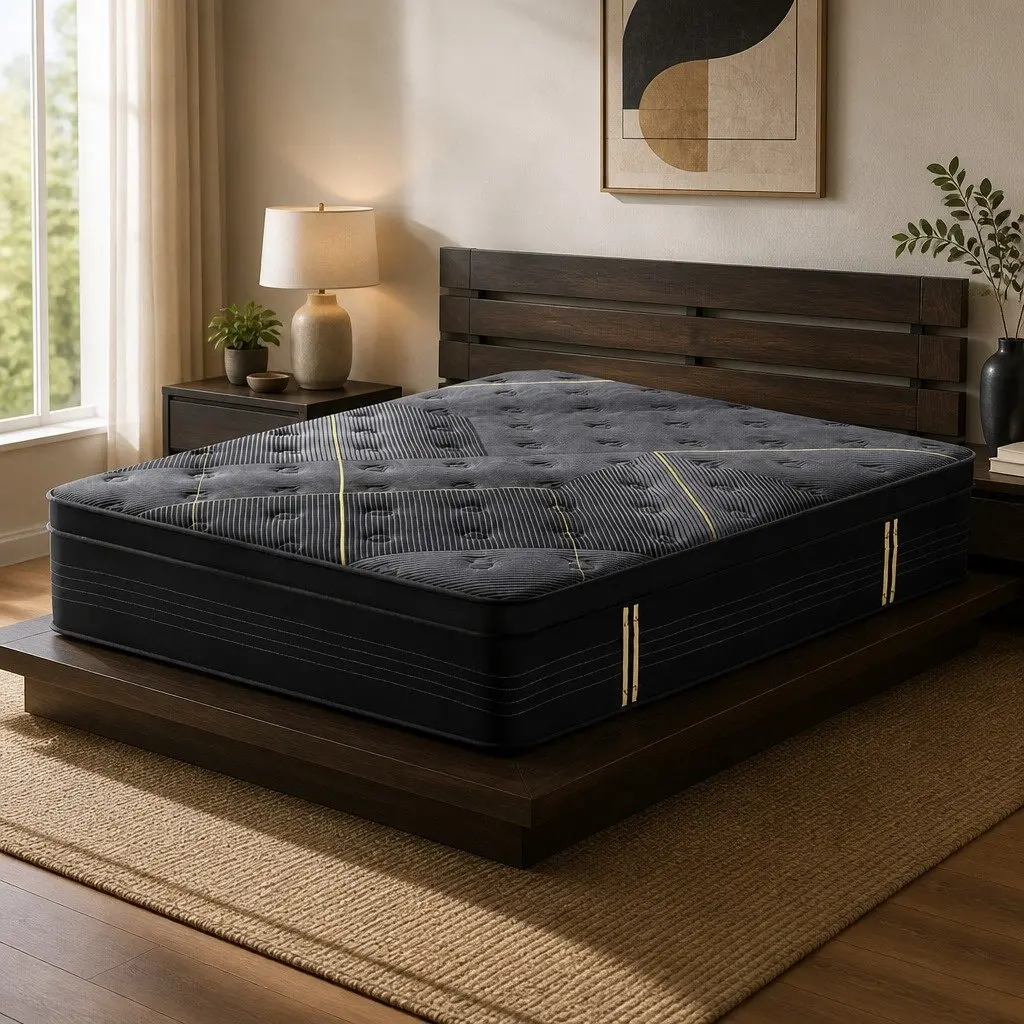 King Size Mattress 35cm Hybrid Pocket Spring Bamboo Charcoal Foam Euro Top