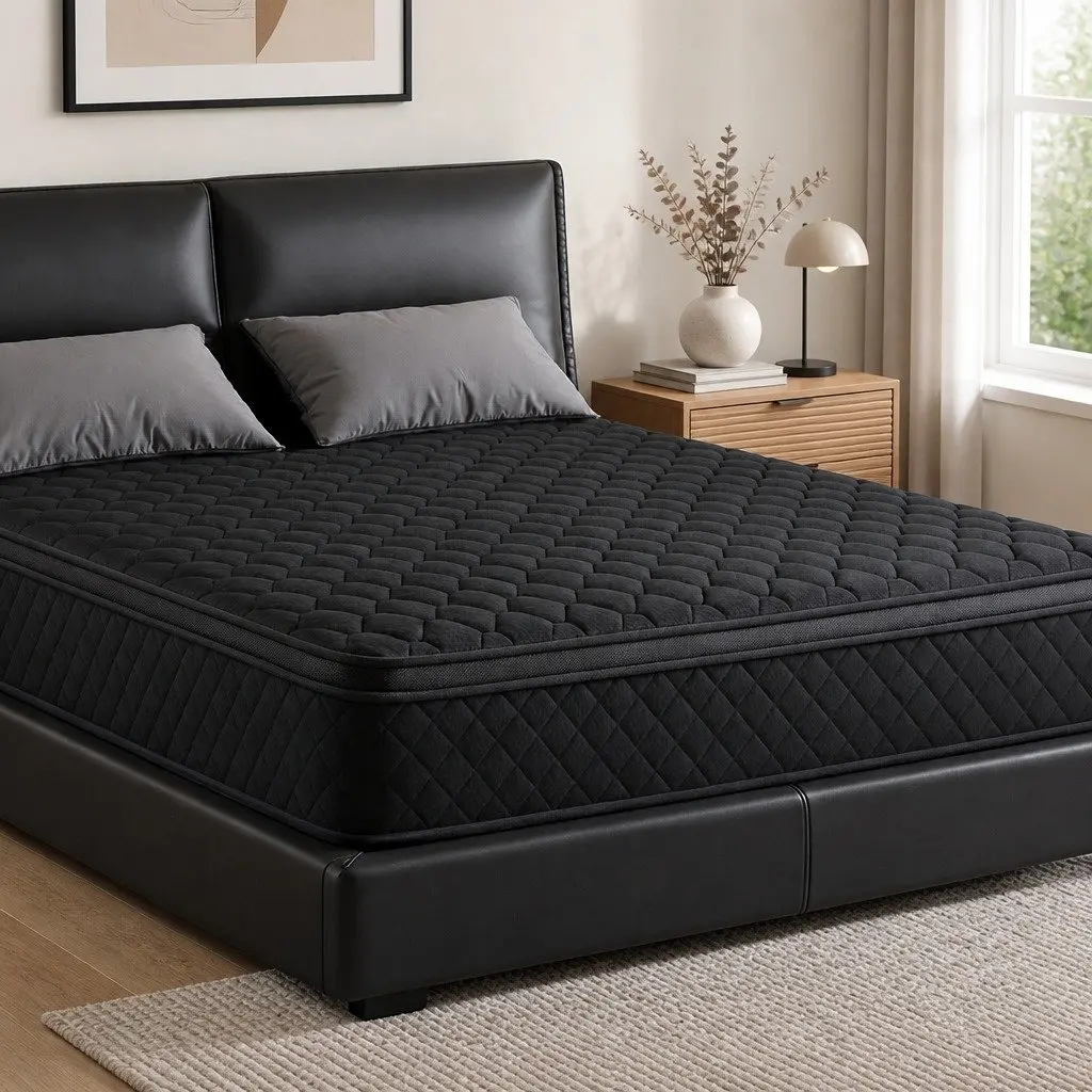 King Size Mattress 34cm Black High-Density Foam Euro Top 5-Zone Pocket Spring Medium Firm