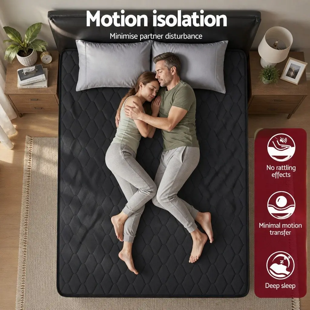 King Size Mattress 34cm Black High-Density Foam Euro Top 5-Zone Pocket Spring Medium Firm
